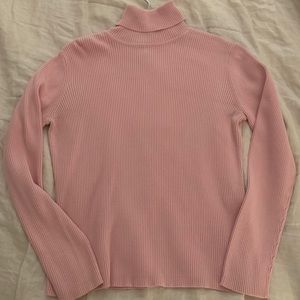 Pink Ribbed Turtleneck